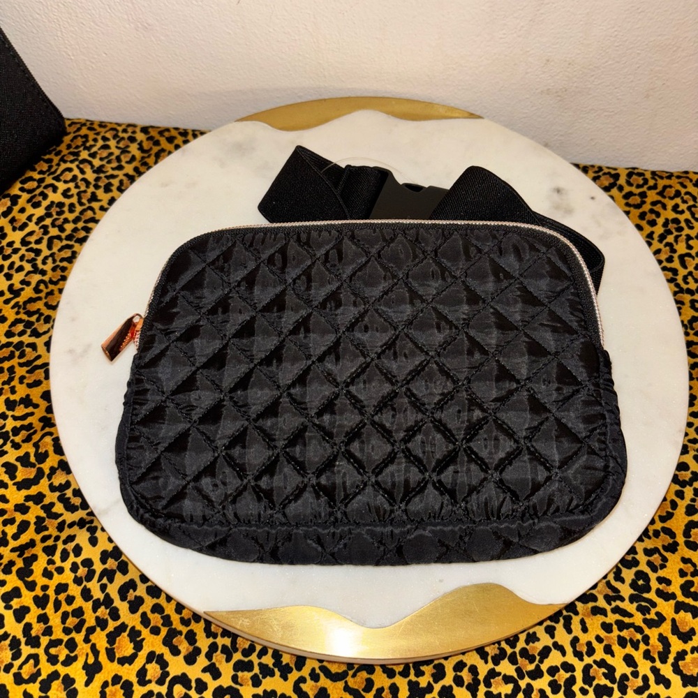 Elegant Black Quilted Women's Bag/ Belt Bag/Fanny